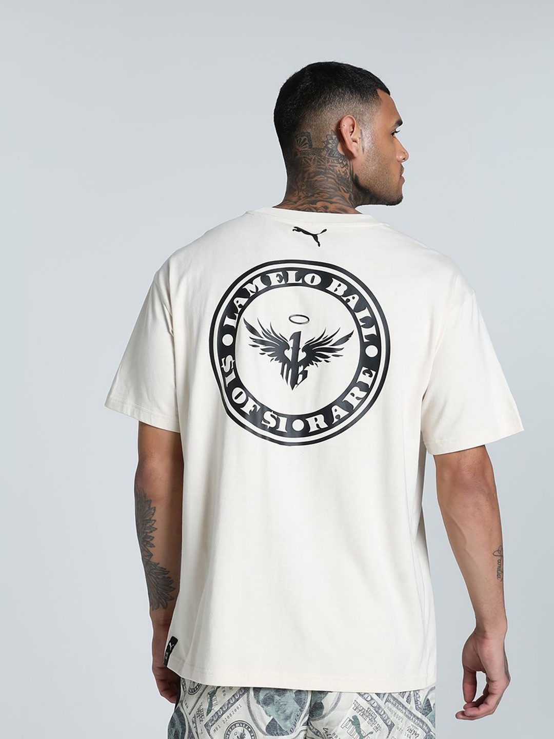 

Puma Men Melo Bucks Typography Printed Cotton Tshirt, White