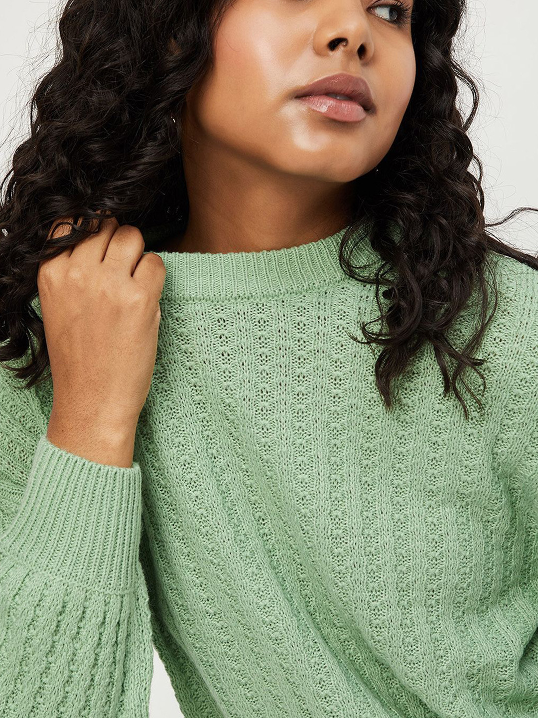 

max Women Round Neck Pullover, Green