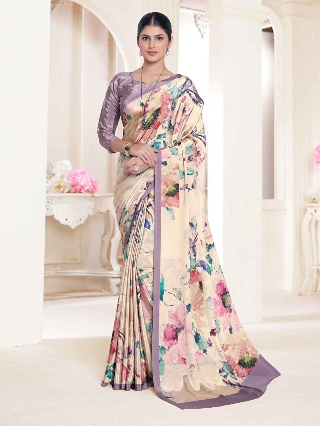 

JIVORA Pure Silk Saree, Purple