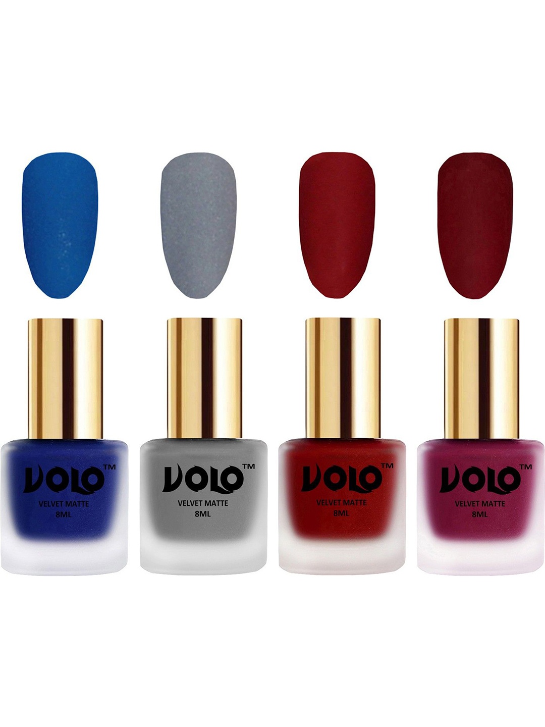 

VOLO Set Of 4 Velvet Matte Nail Polish - 8 ml Each - 19 - 20 - 22 - 25, Multi