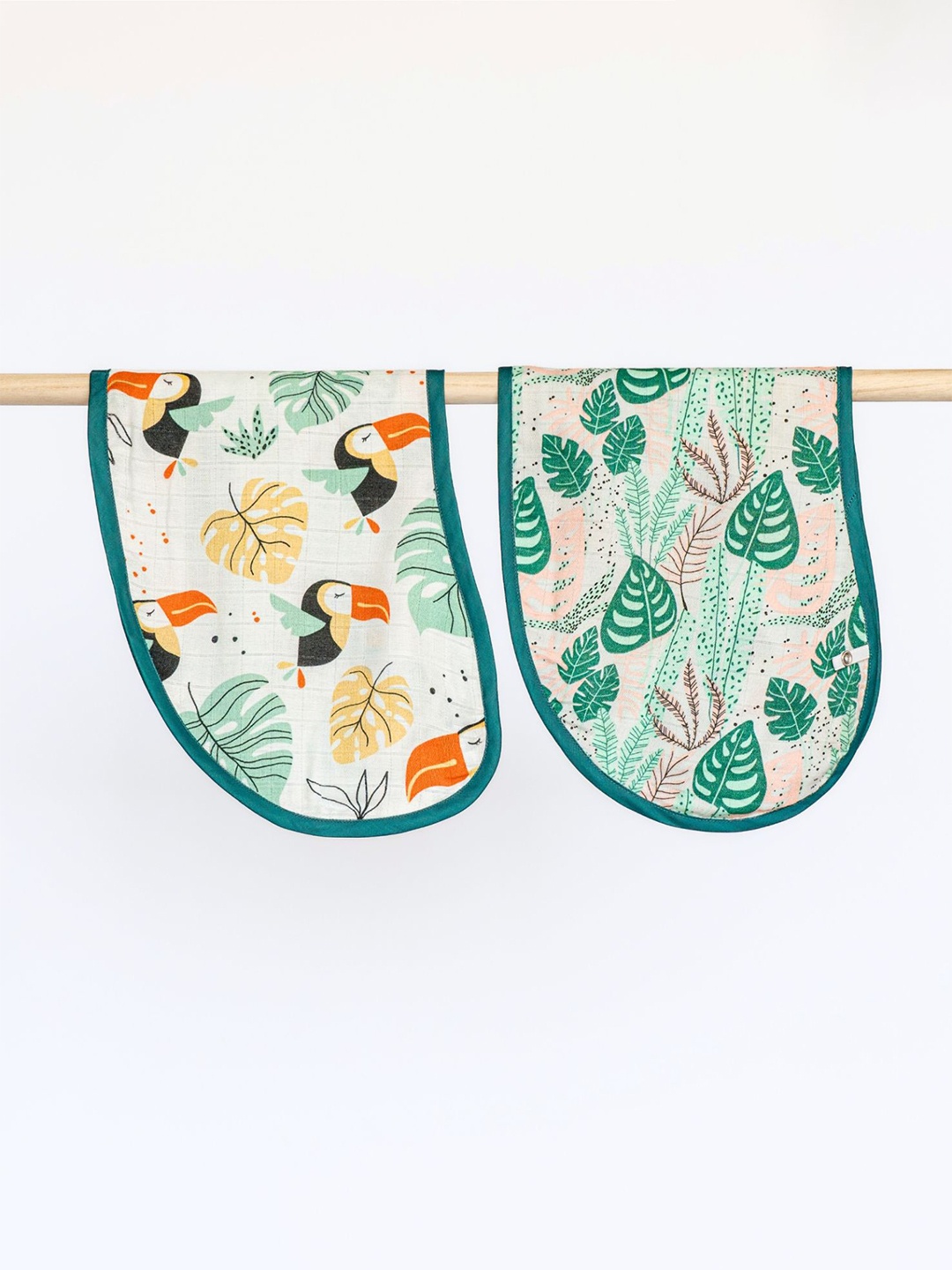 

cocoon care Kids Pack Of 2 Printed Bibs, Green