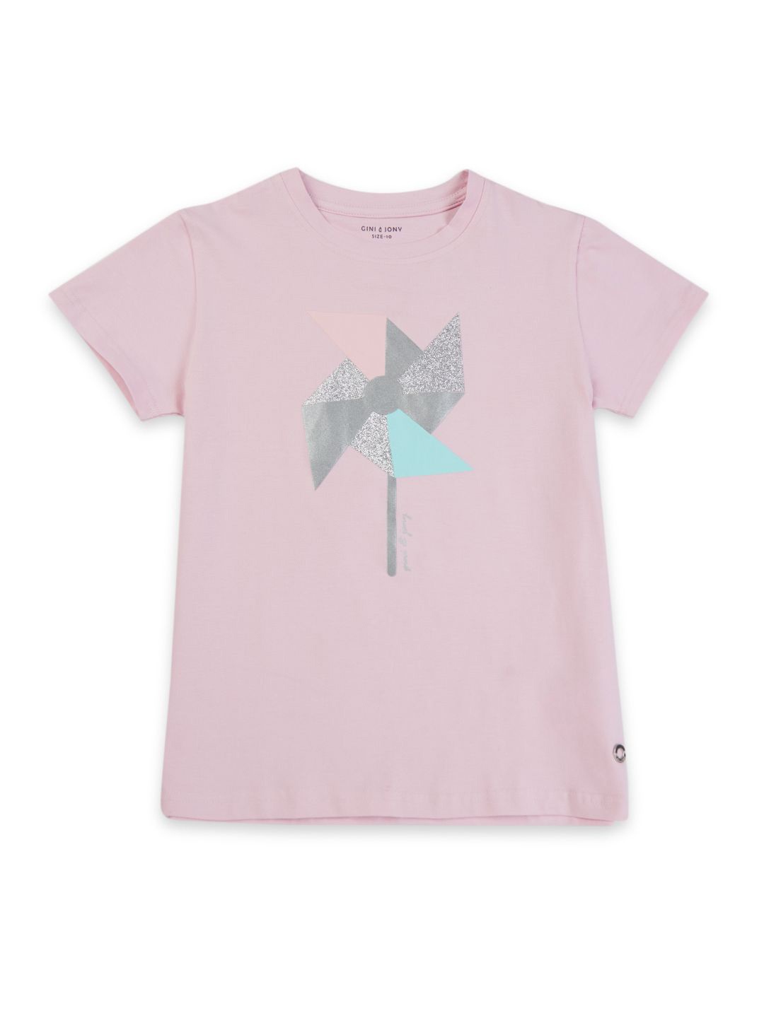 

Gini and Jony Girls Embellished Round Neck Cotton Top, Pink