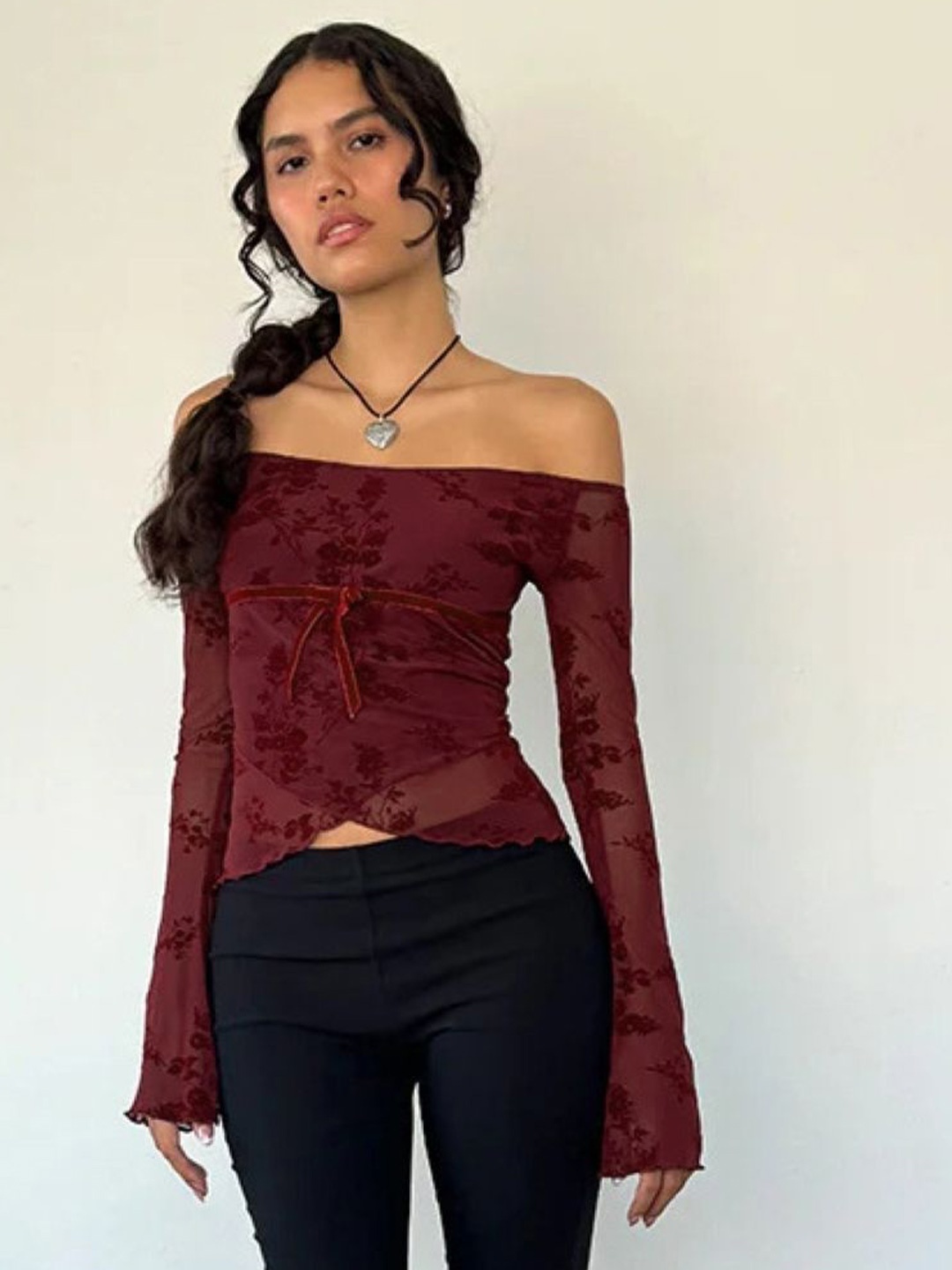 

StyleCast Women Floral Printed Off-Shoulder Top, Red
