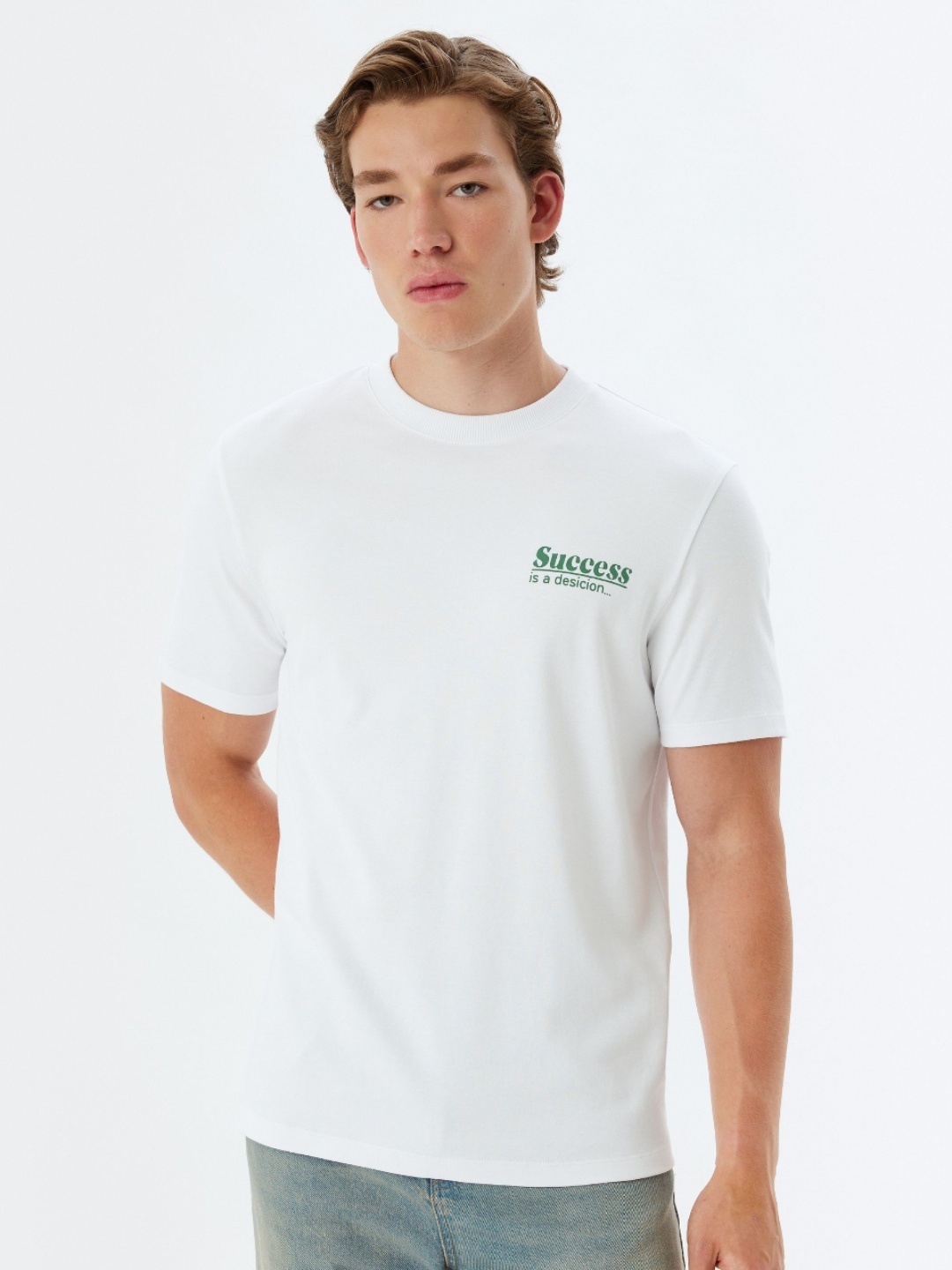 

Koton Men Solid Round Neck Cotton T-shirt, White