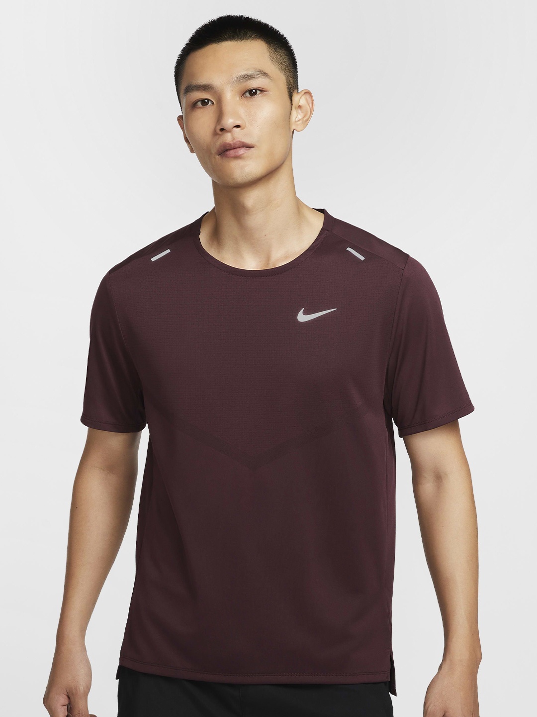 

Nike Dri-FIT Rise 365 Men Brand Logo Printed Running T-shirt, Brown