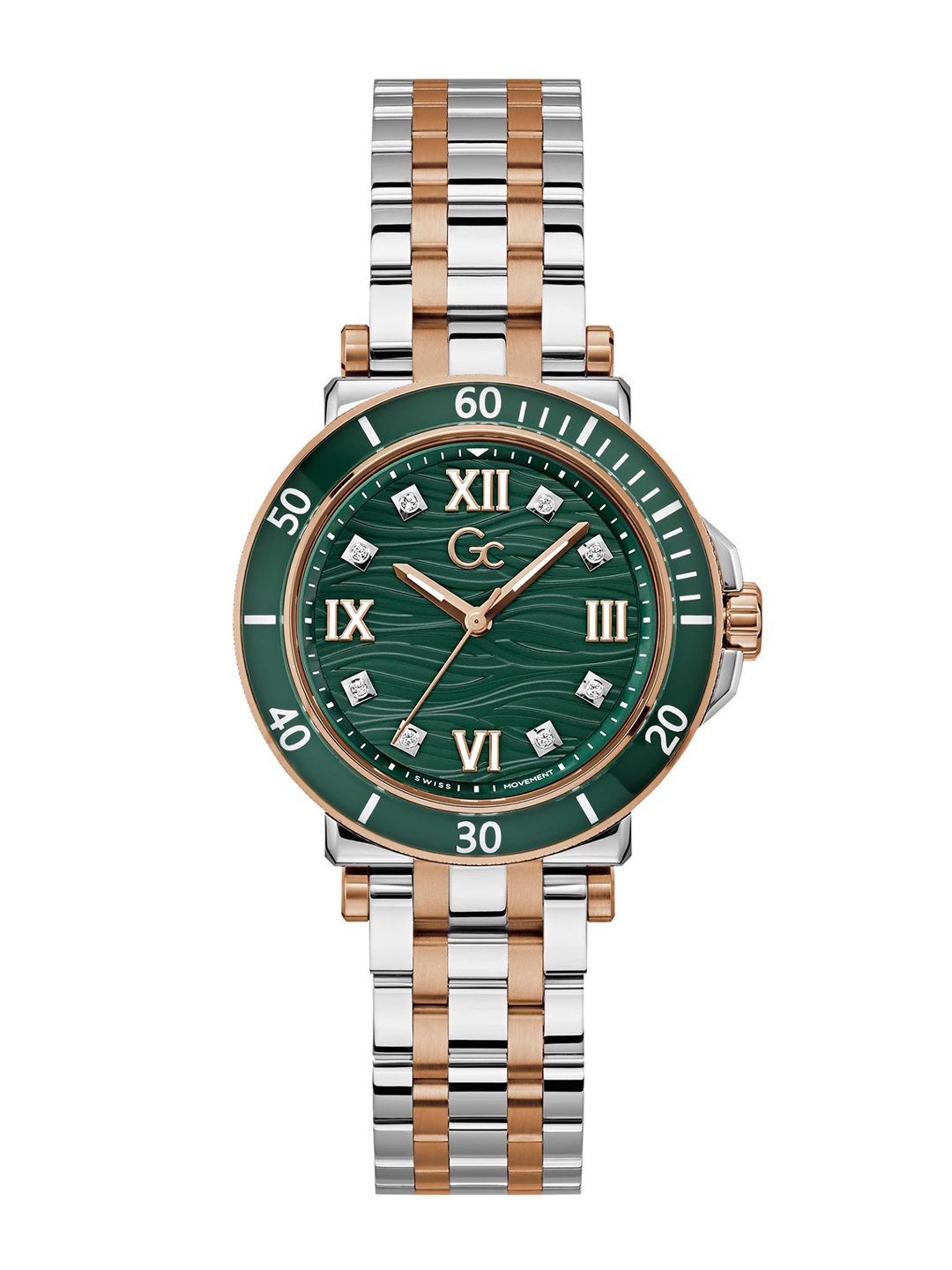 

GC Women Embellished Dial & Stainless Steel Straps Analogue Watch Z45001L9MF, Green