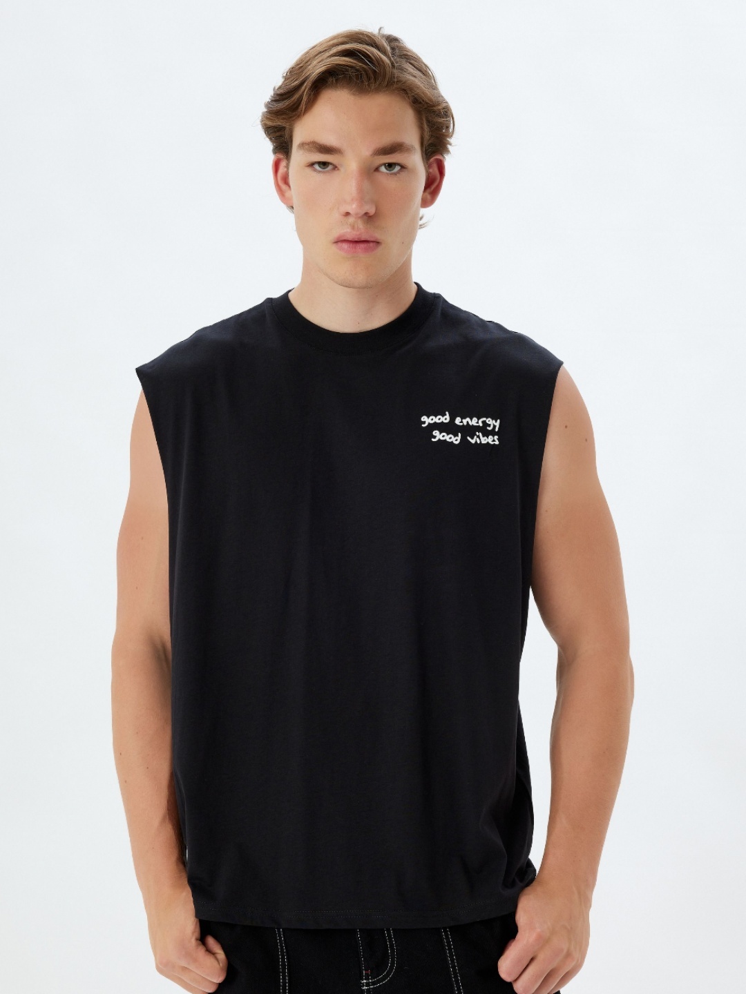 

Koton Men Typography Printed Round Neck Cotton T-shirt, Black
