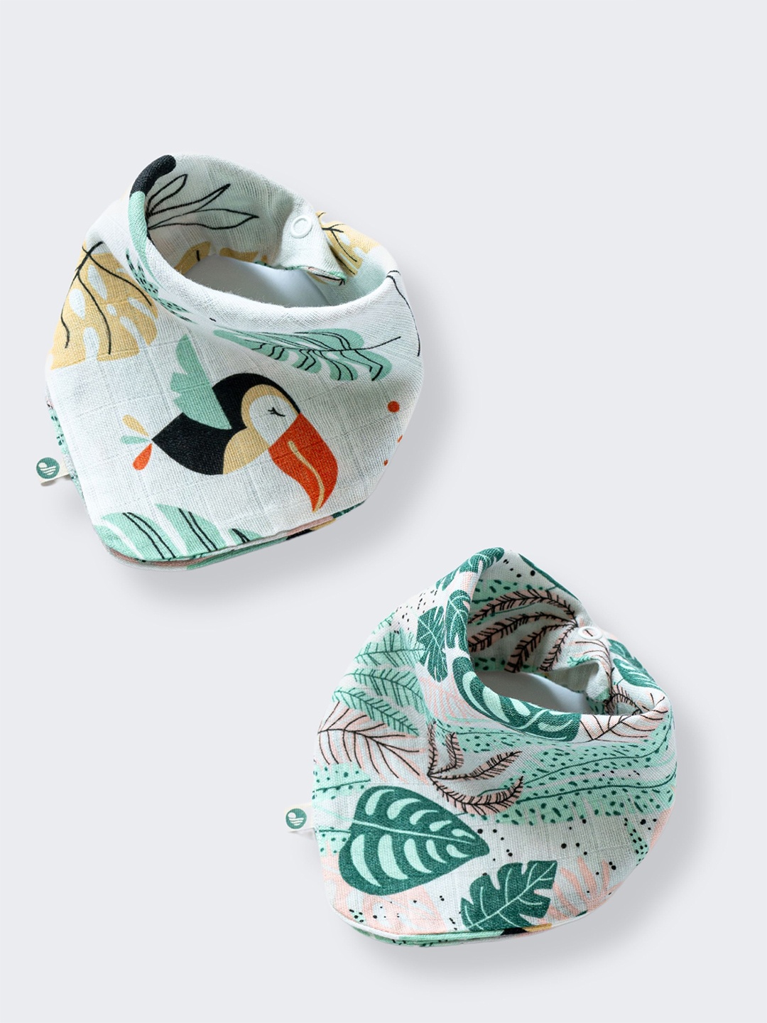 

cocoon care Kids Pack Of 2 Printed Bibs, Green