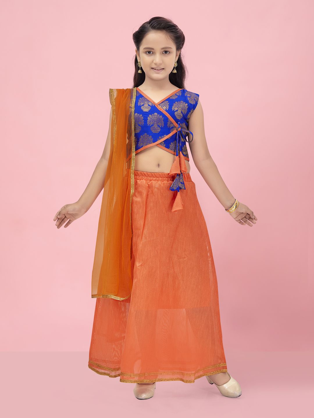 

BAESD Girls Ready to Wear Lehenga & Blouse With Dupatta, Blue