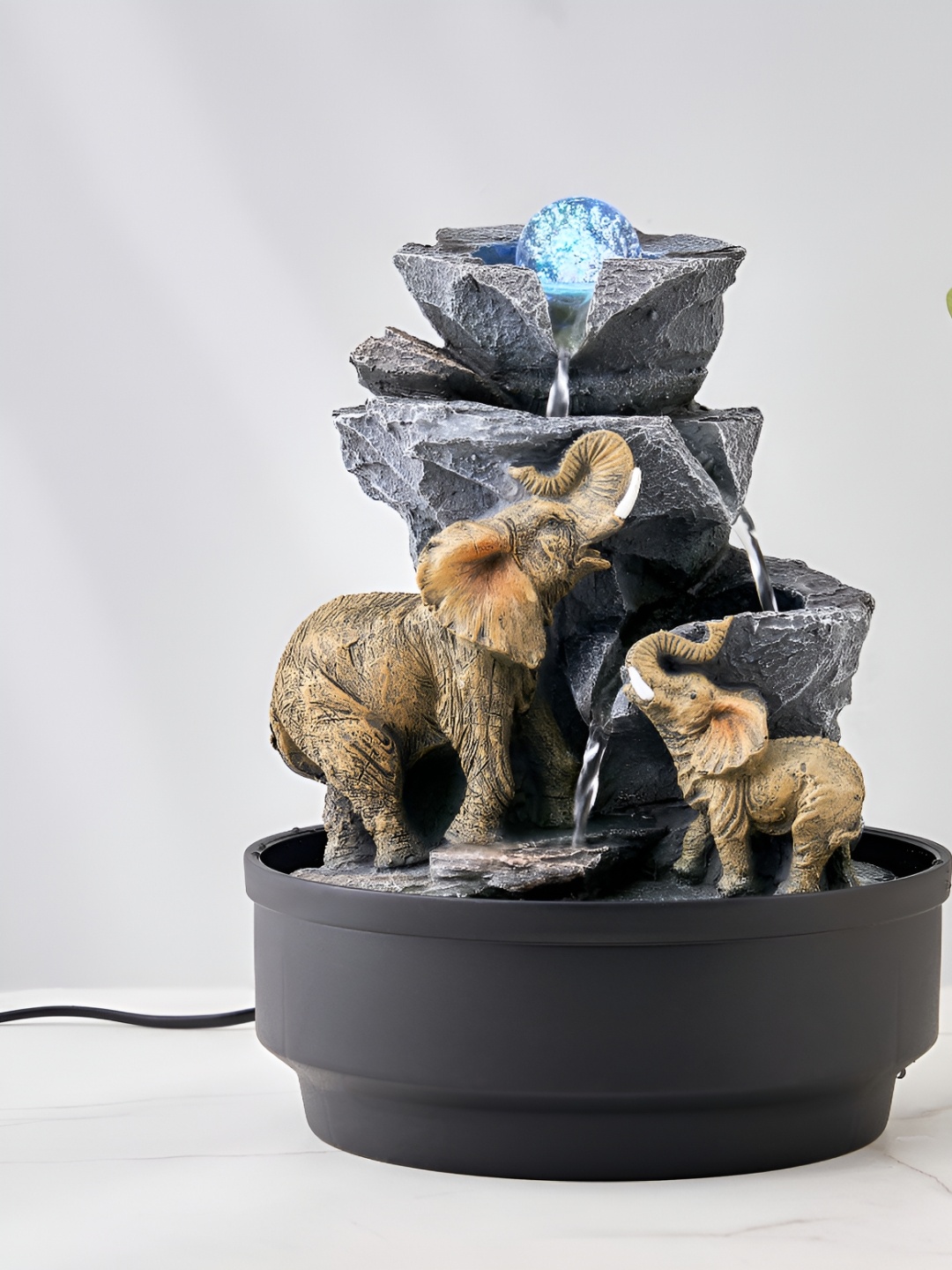 

Home Centre Corsica Alpine Black Elephant With Baby Fountain