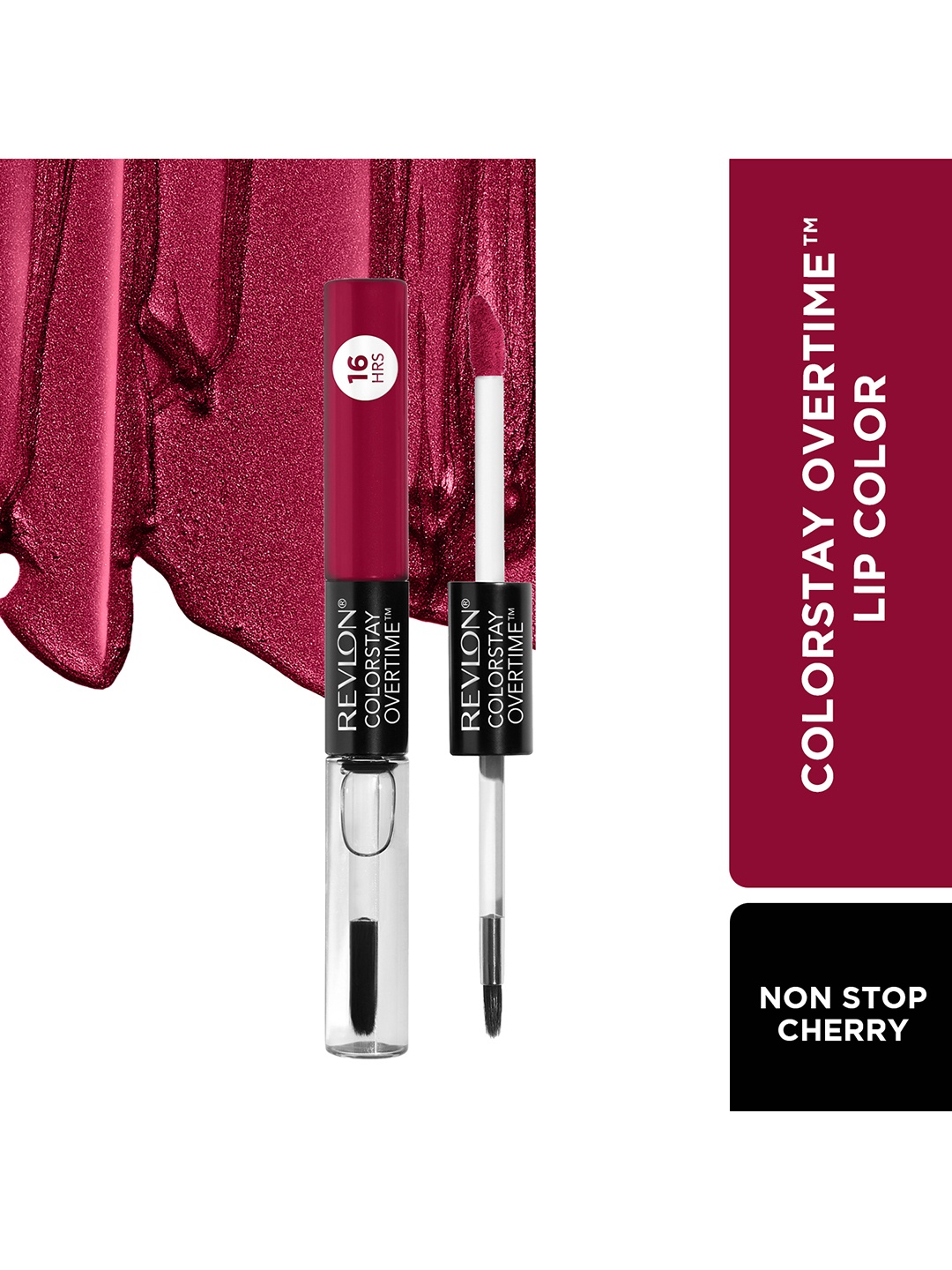 

Revlon Colorstay Overtime Longwear Lipcolor with Clear Shine Top Coat- Non Stop Cherry 010, Maroon