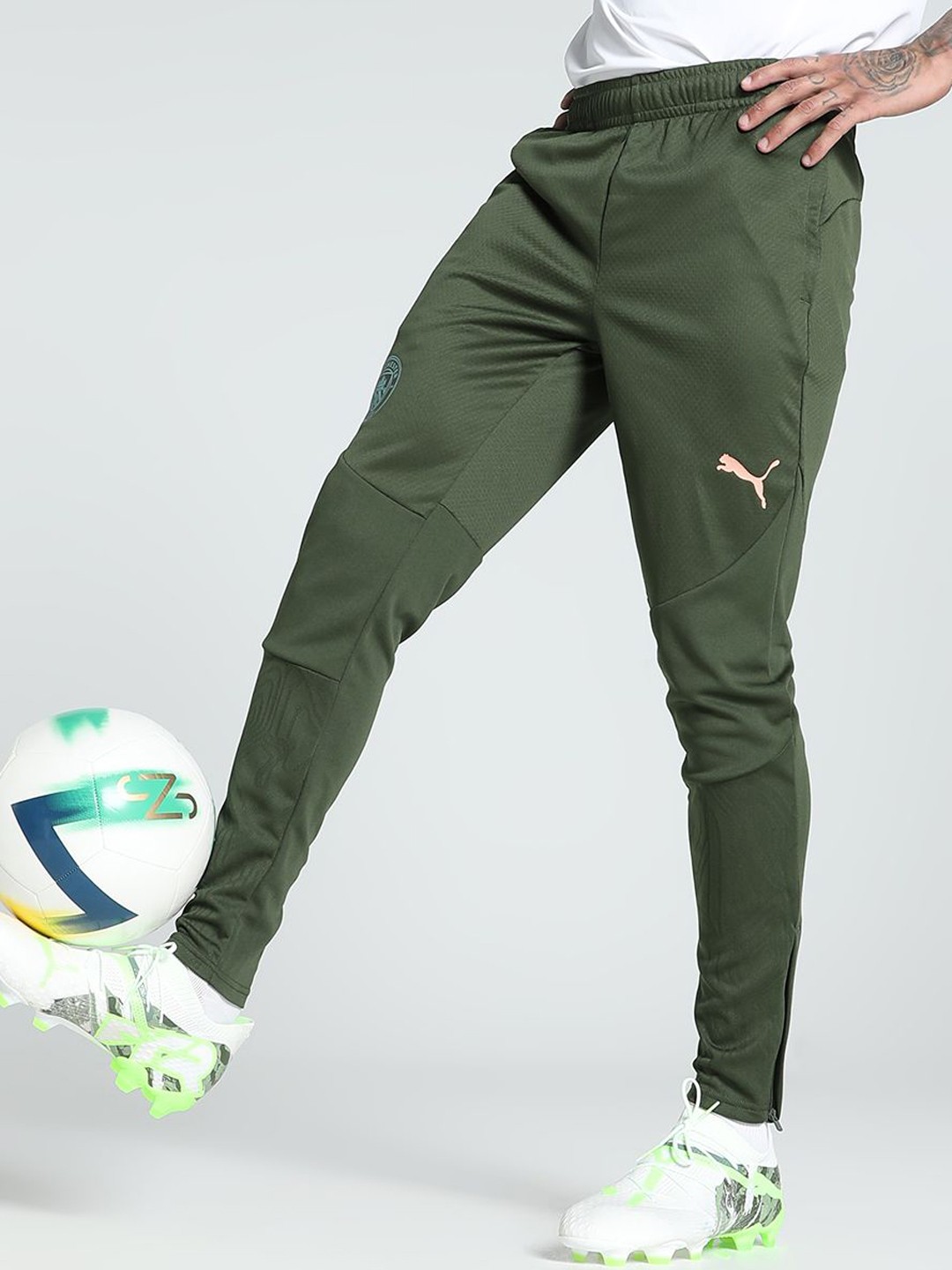 

Puma Mcfc Men Slim-Fit Track Pants, Green