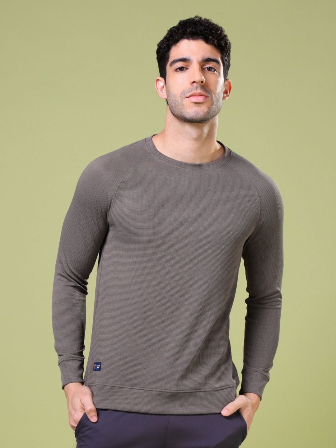 

Technosport Men Solid Round Neck UPF50 Slim Fit T-shirt, Grey