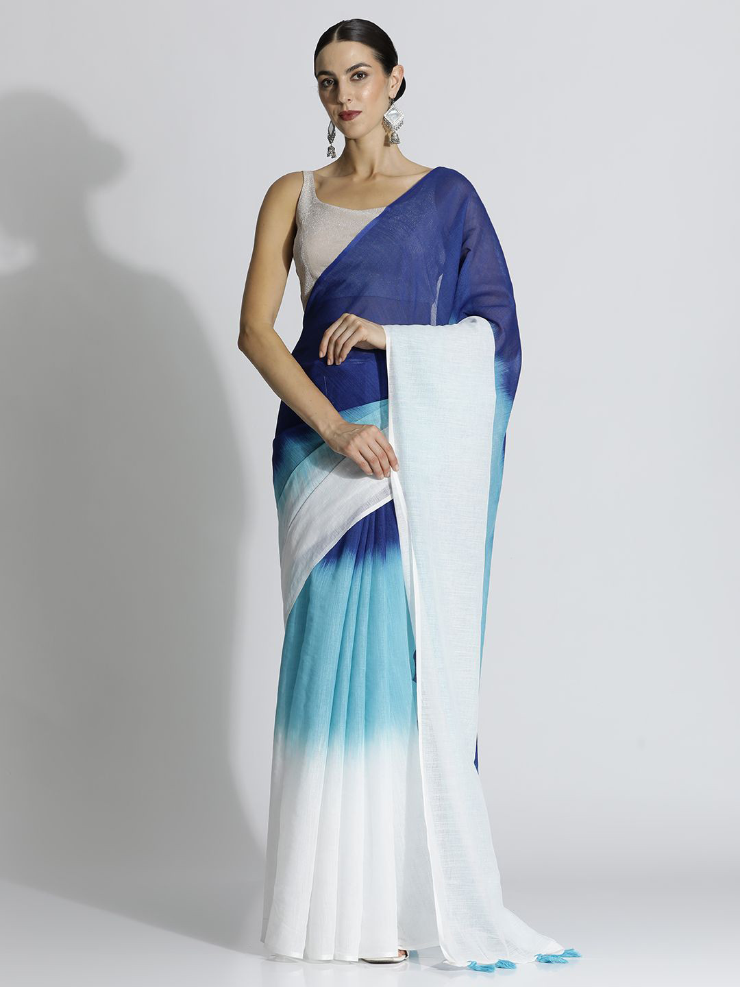 

Jaipur Kurti Designer Ombre Dyed Saree, Blue