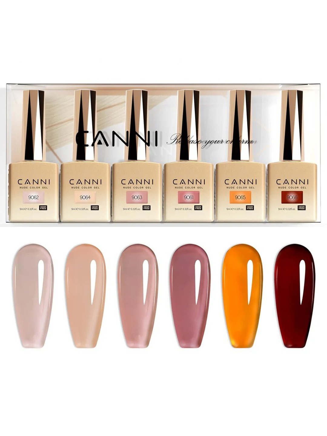 

CANNI Set Of 6 Hema Free Color Nail Gel Polish- 9 ml Each- Shade - 2330, Brown