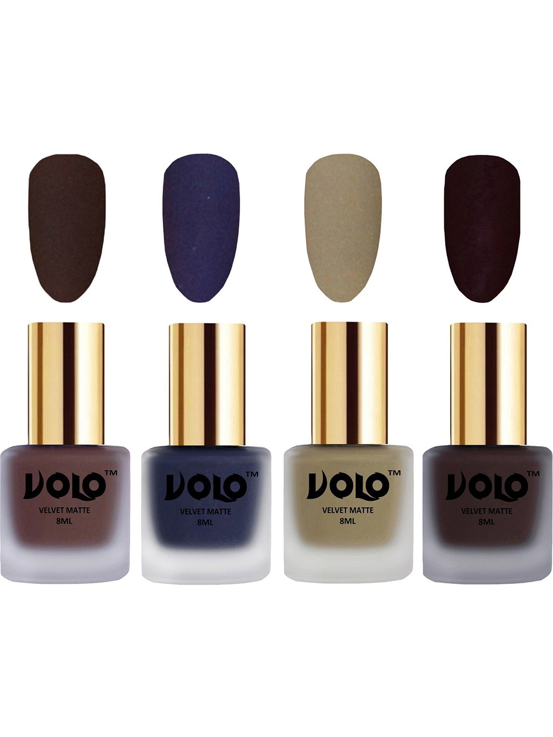 

VOLO Set Of 4 Velvet Matte Nail Polish - 8 ml Each - 2 - 31 - 37 - 45, Nude