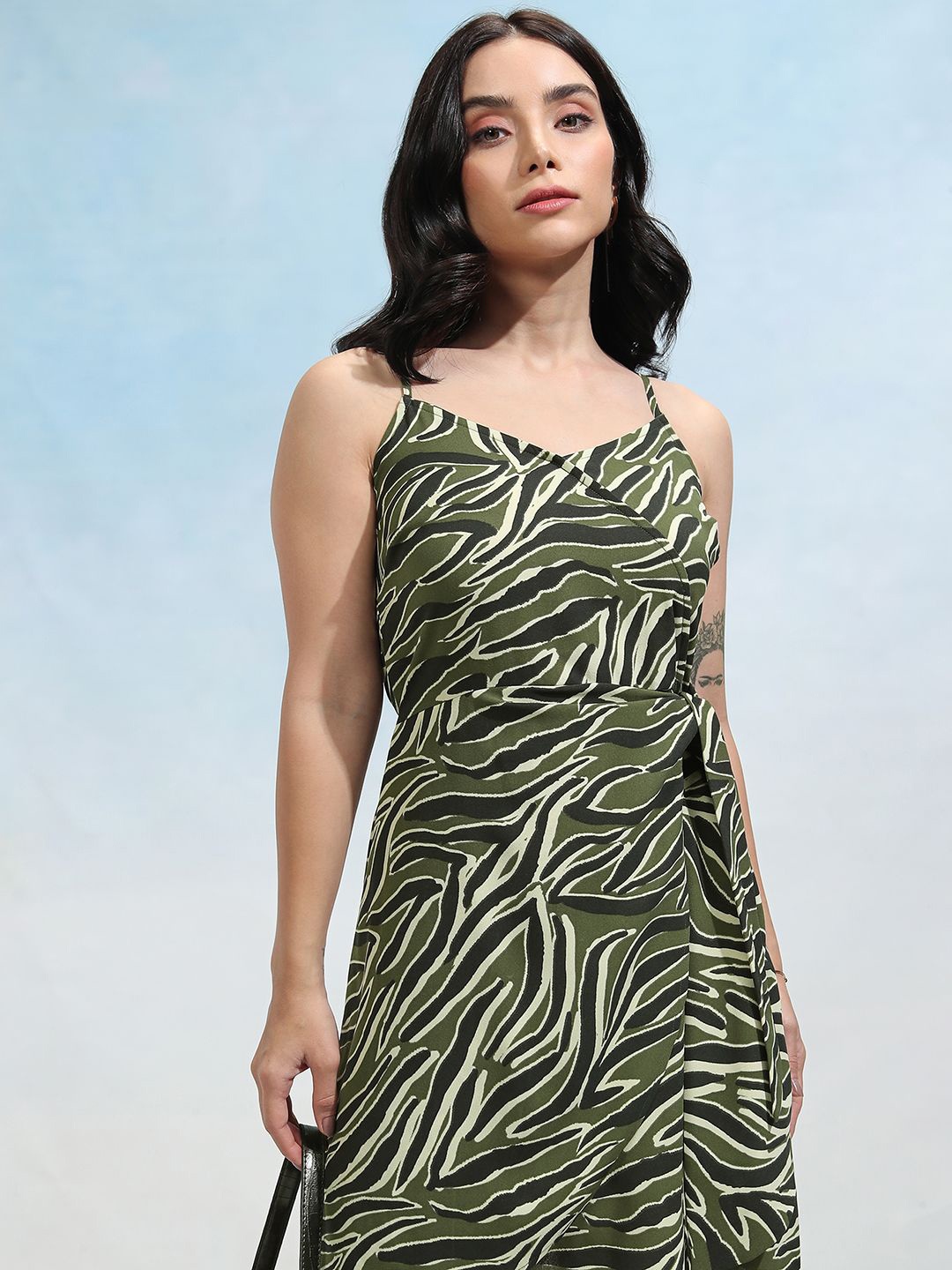 

Tokyo Talkies Animal Print Mini Dress, Olive