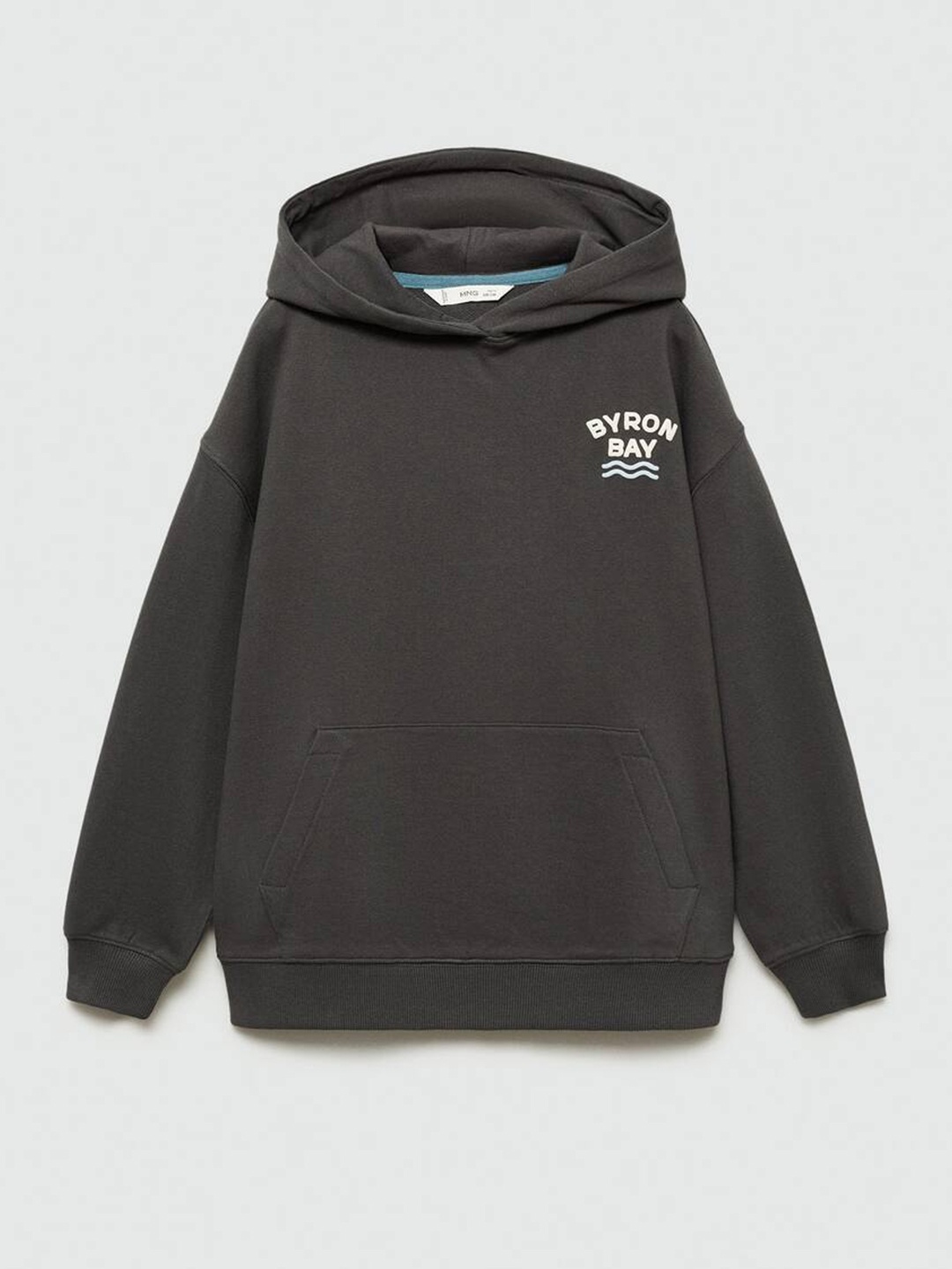 

Mango Kids Boys Cotton Back Printed Hooded Sweatshirt, Charcoal