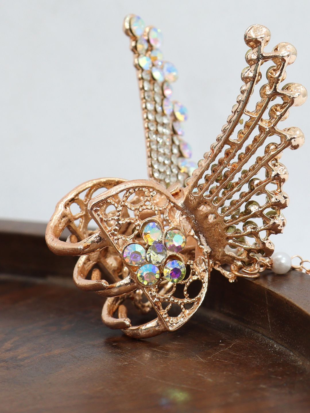 

KRENOZ Women Butterfly Wing Embellished Hair Claw Clip, Yellow