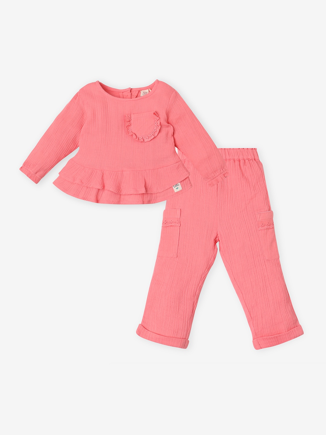 

Ed-a-Mamma Baby Girls Top with Trousers, Peach
