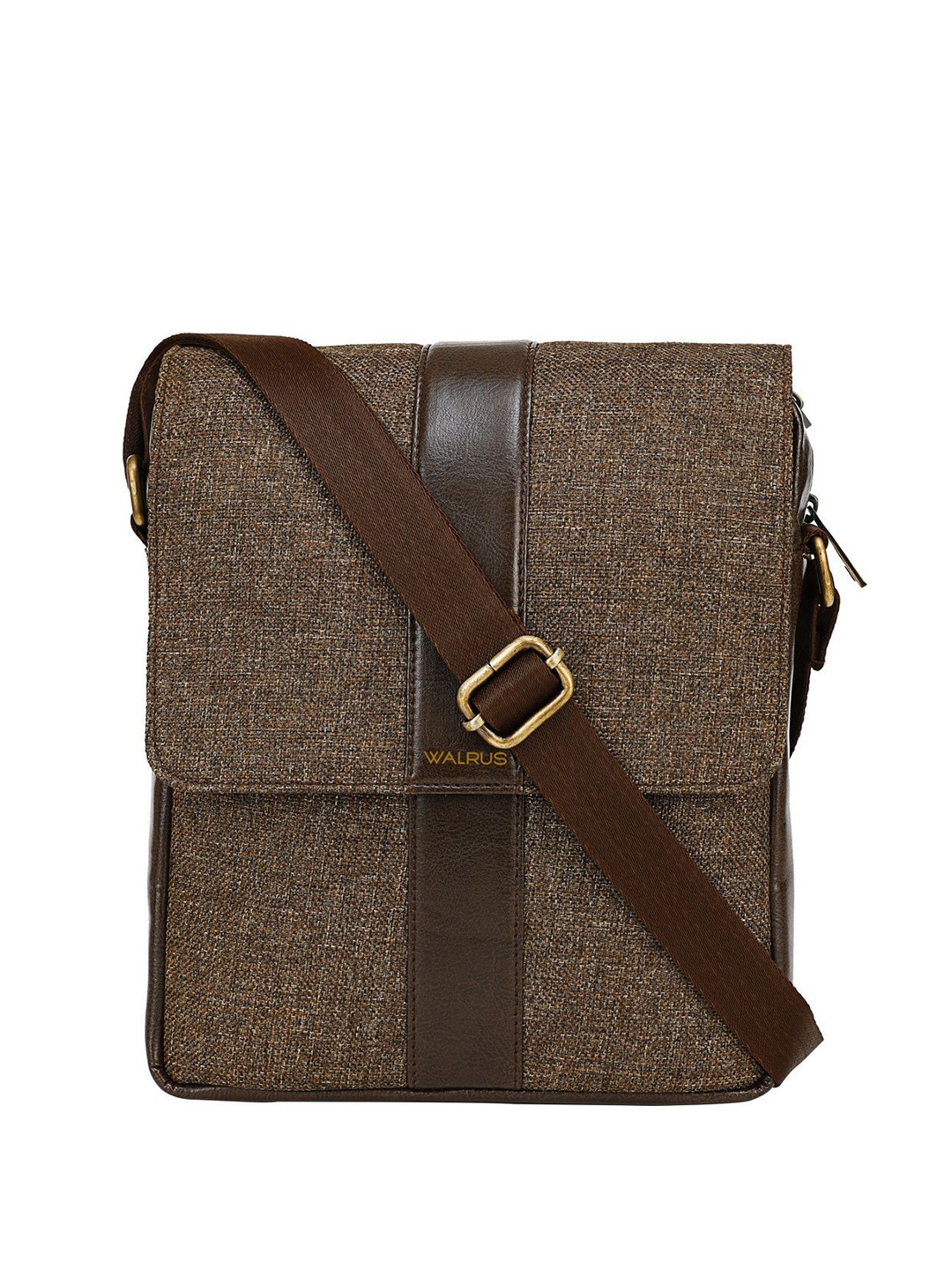 

Walrus Unisex Textured Messenger Bag, Brown