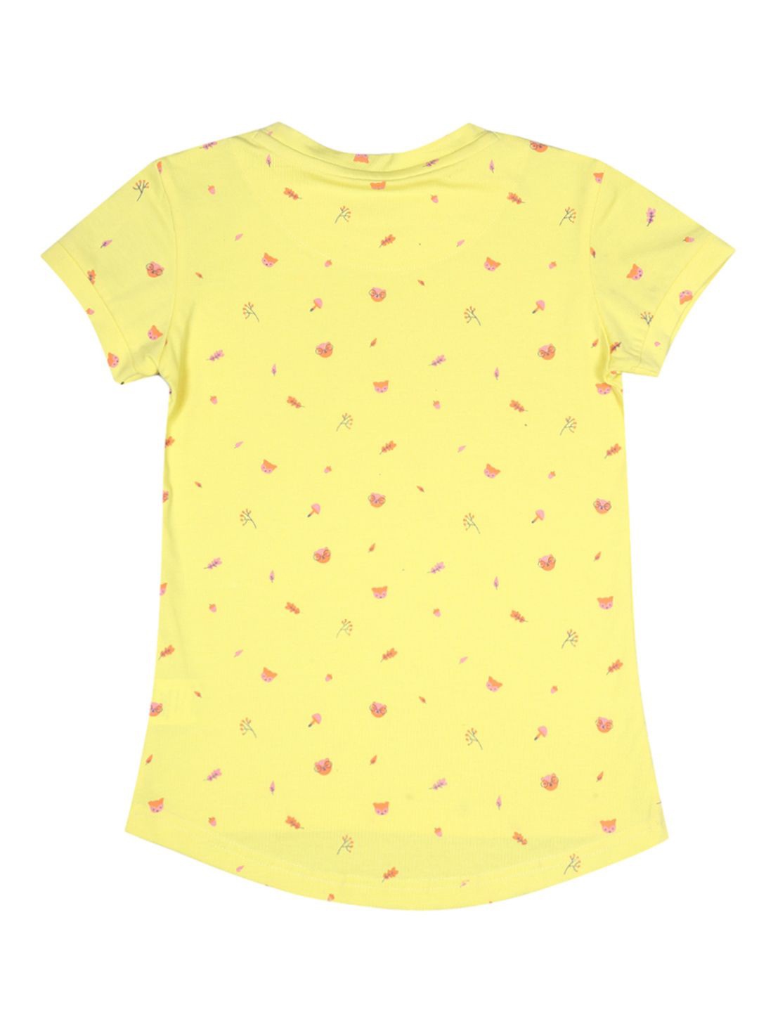

Gini and Jony Girls Conversational Printed Round Neck Cotton T-shirt, Yellow