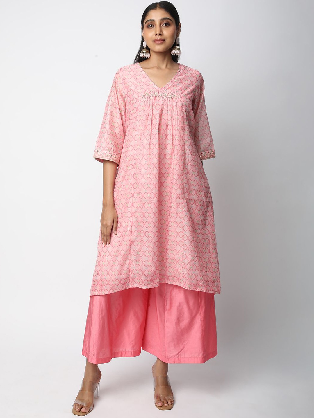 

R&B Women Ethnic Motifs Kurta, Pink