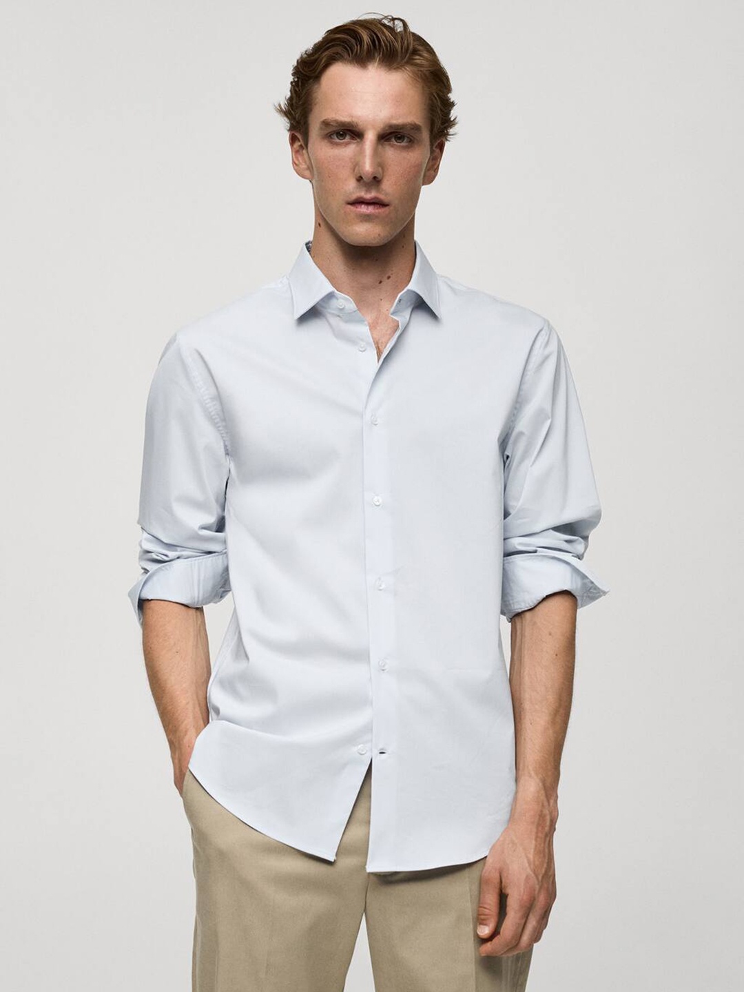 

MANGO MAN Smart Casual Regular Fit Shirt, Blue