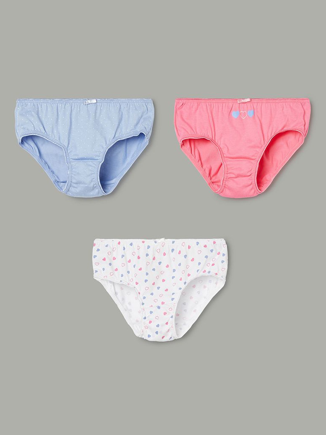 

Fame Forever by Lifestyle Girls Pack of 3 Printed Pure Cotton Basic Briefs, Blue