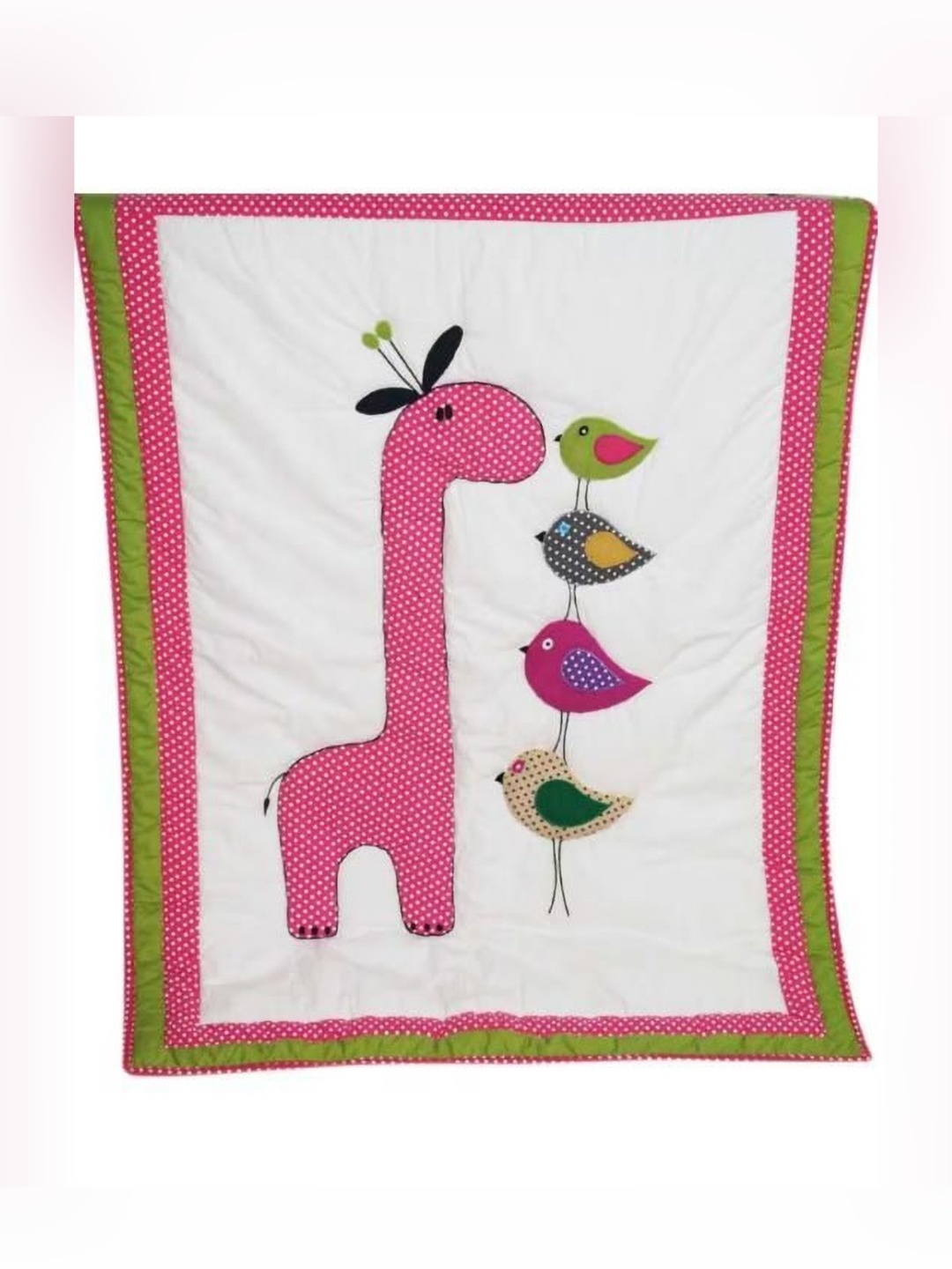

OSCAR HOME White & Pink Geometric Printed Mild Winter Single Bed Blanket