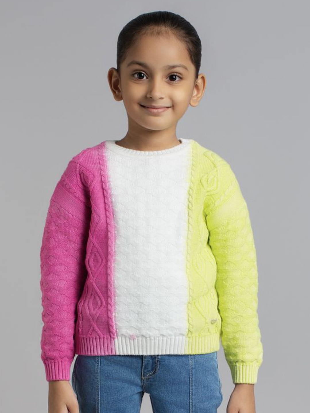 

Ed-a-Mamma Girls Colourblocked Pullover, Pink