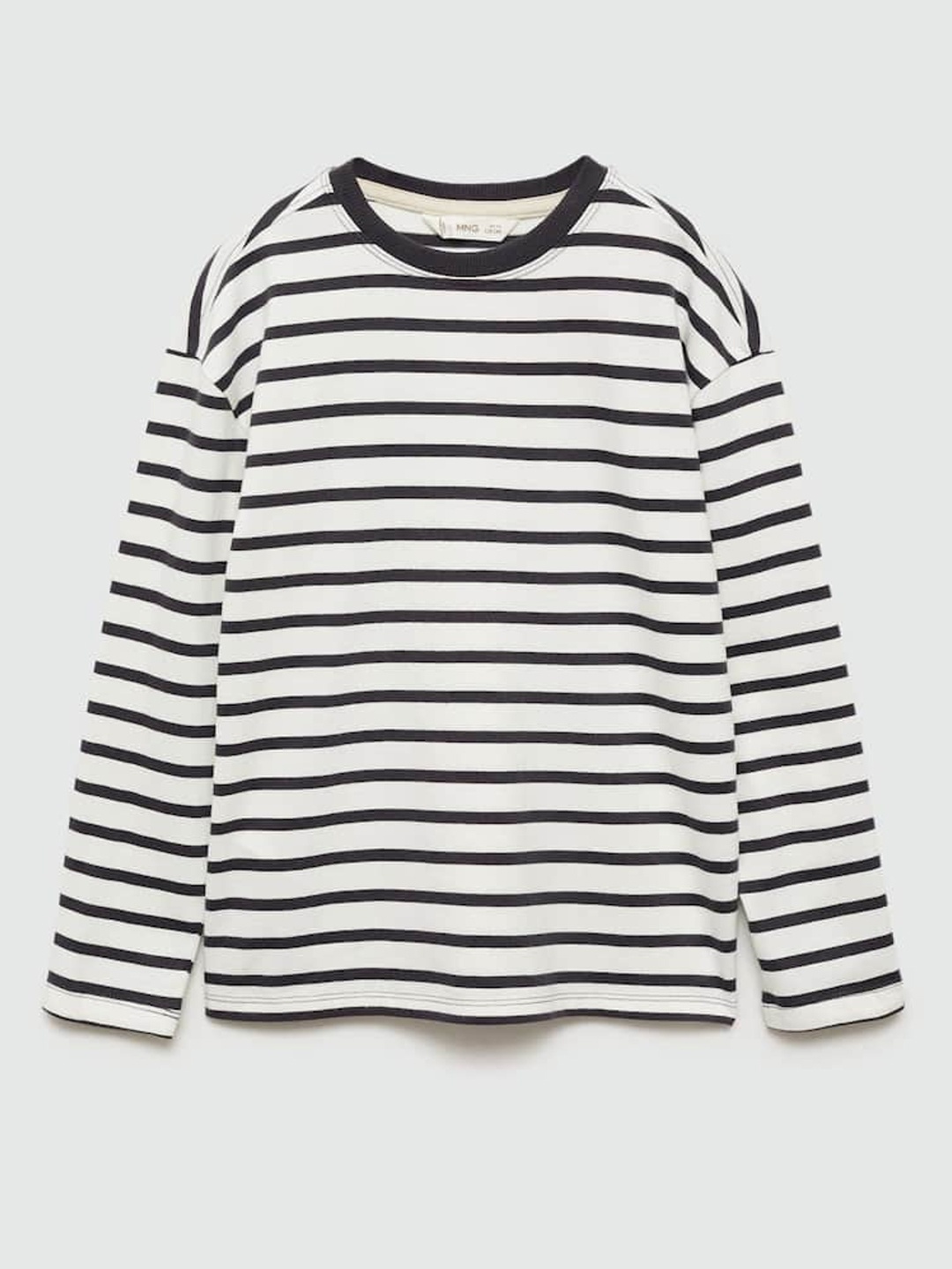 

Mango Kids Boys Pure Cotton Striped T-shirt, White