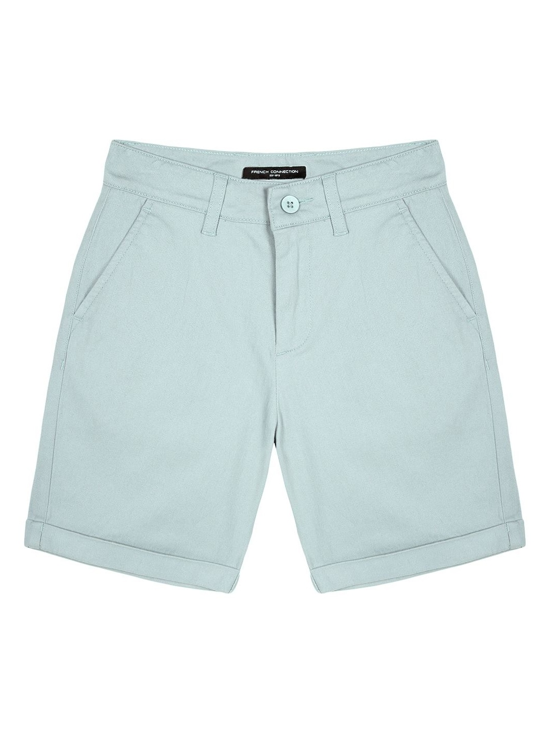 

French Connection Boys Solid Regular Fit Mid-Rise Chino Shorts, Blue