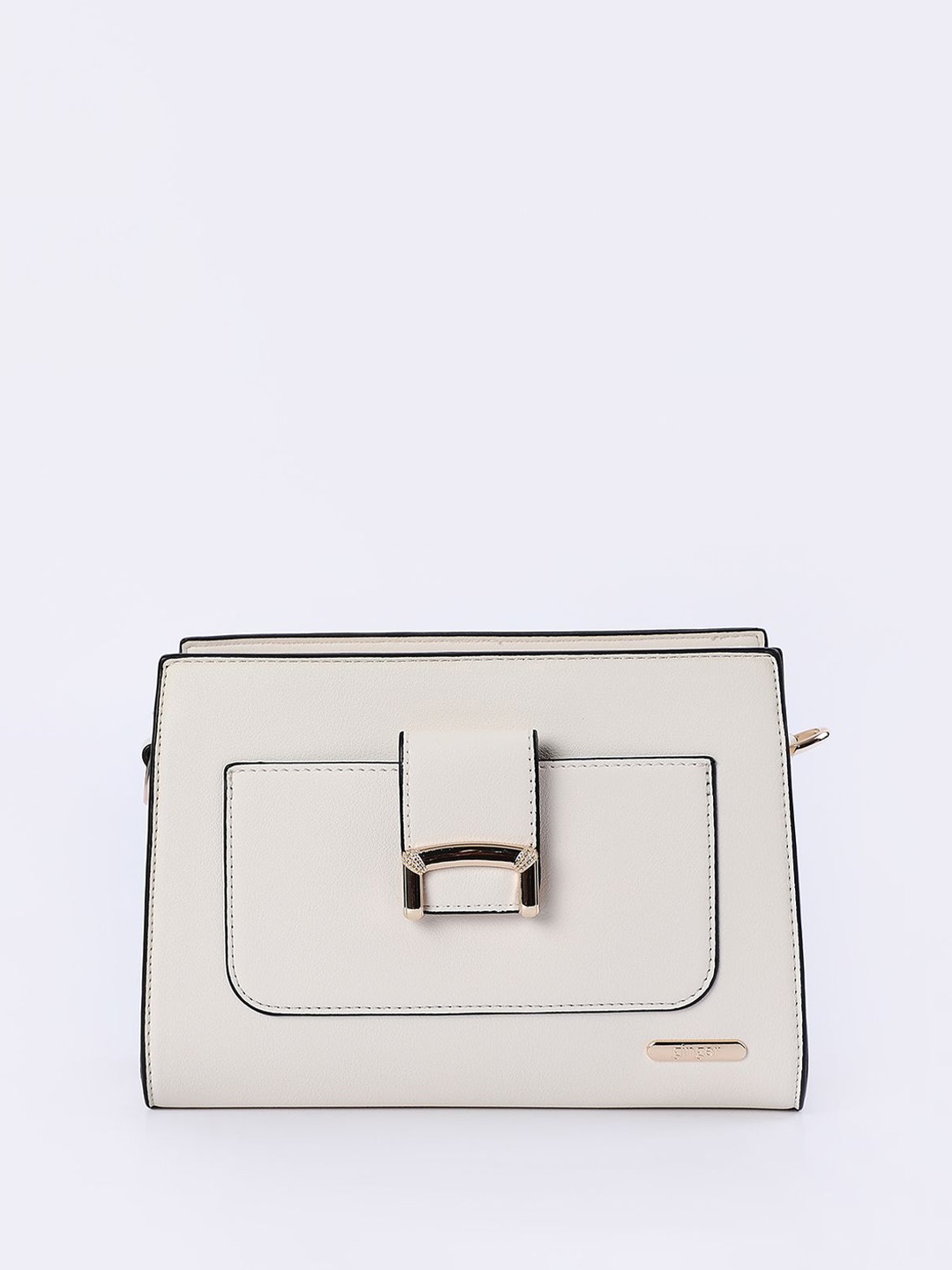 

Ginger by Lifestyle PU Oversized Structured Sling Bag, White