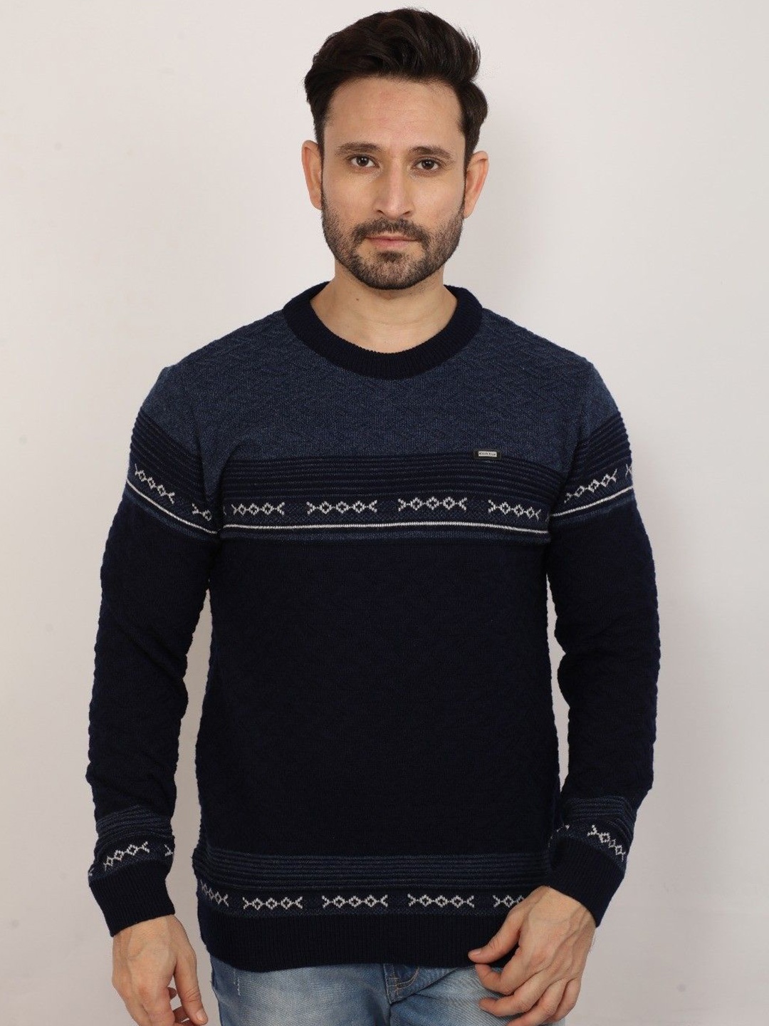 

Klub Fox Men Round Neck Pullover, Navy blue