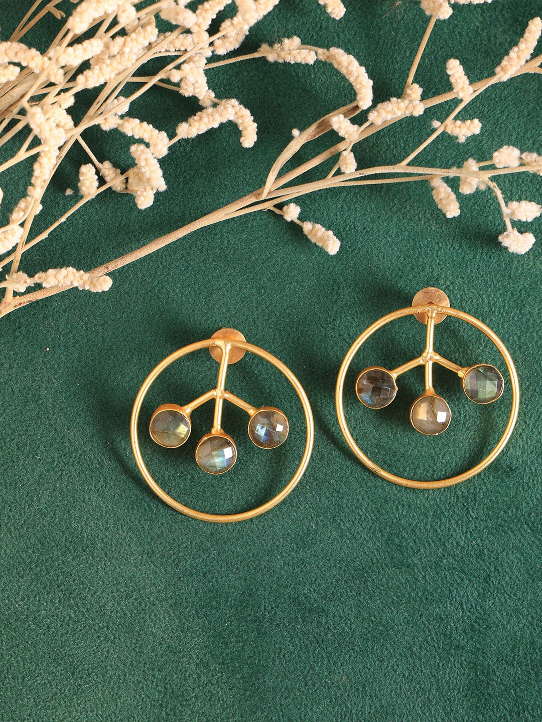 

ROYAL PITARAH Gold-Plated Contemporary Studs