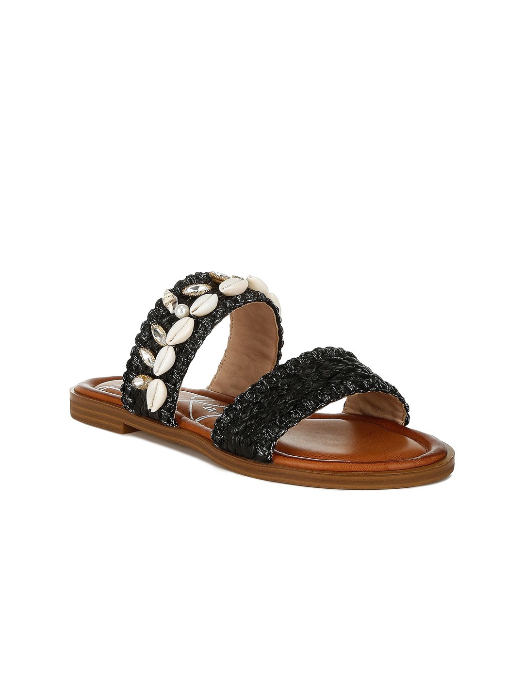 

London Rag Women Open Toe Flats, Black