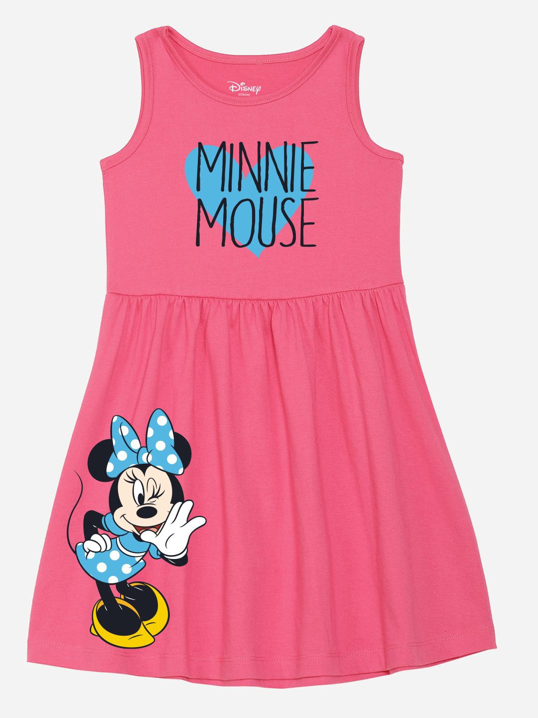 

YK Disney Girls Print Fit & Flare Dress, Pink