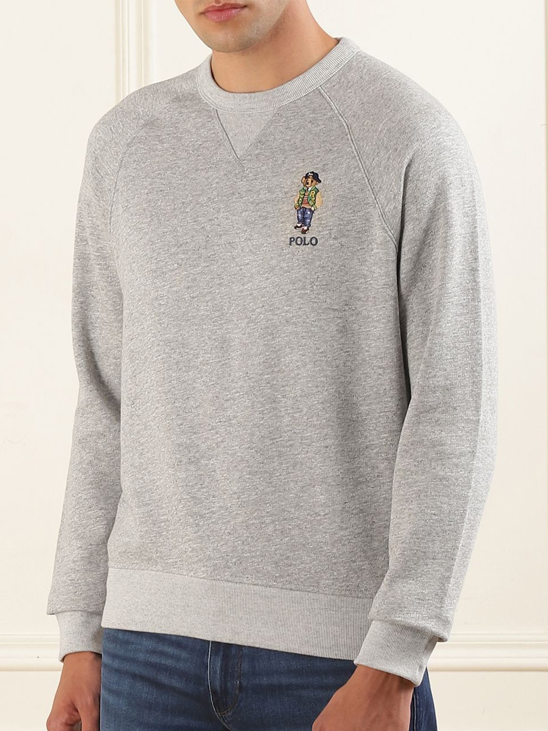 

Polo Ralph Lauren Men Solid Round Neck Pullover Sweatshirt, Grey