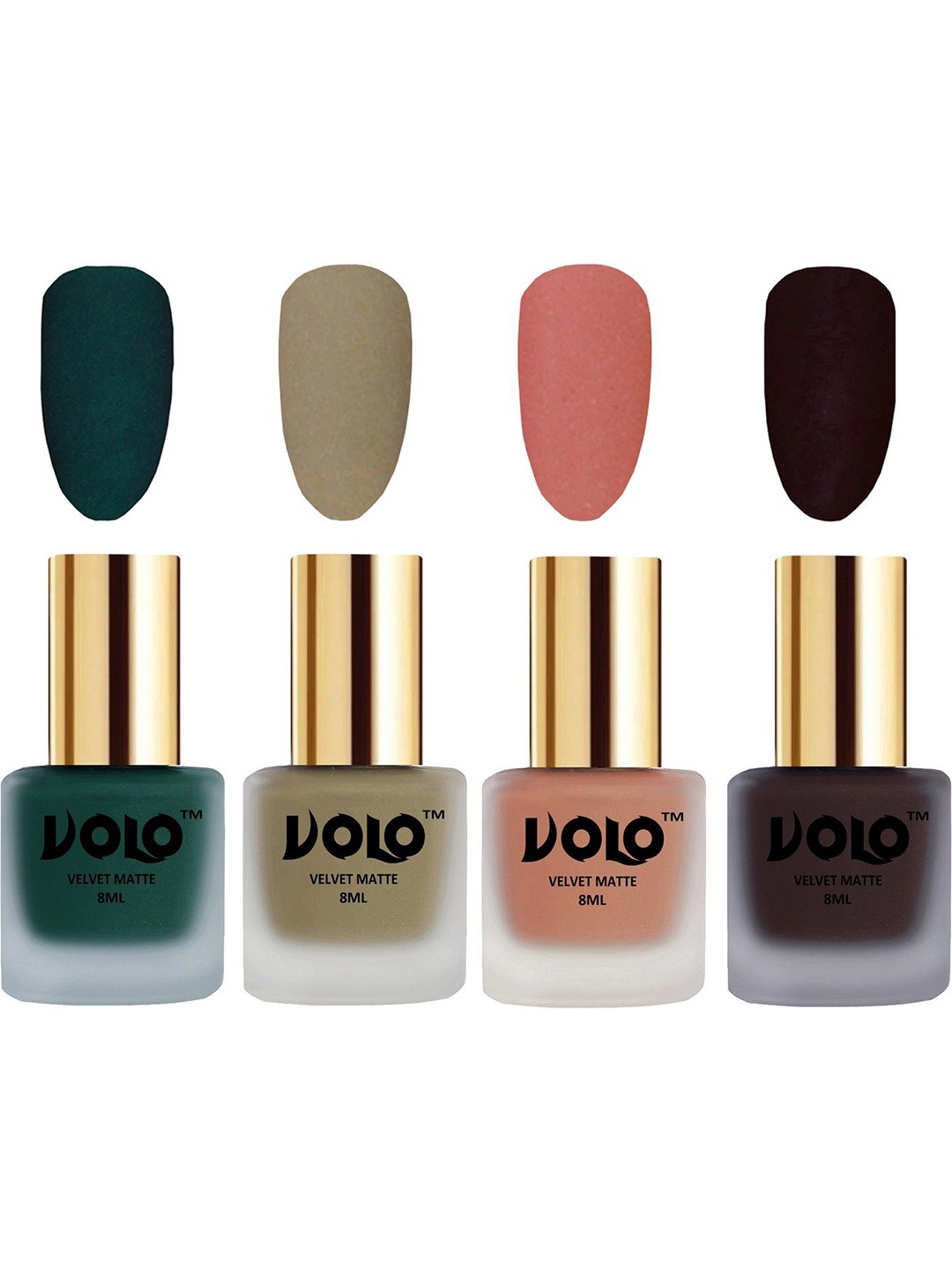 

VOLO Set Of 4 Velvet Matte Nail Polish - 8 ml Each - 12 - 37 - 38 - 45, Nude