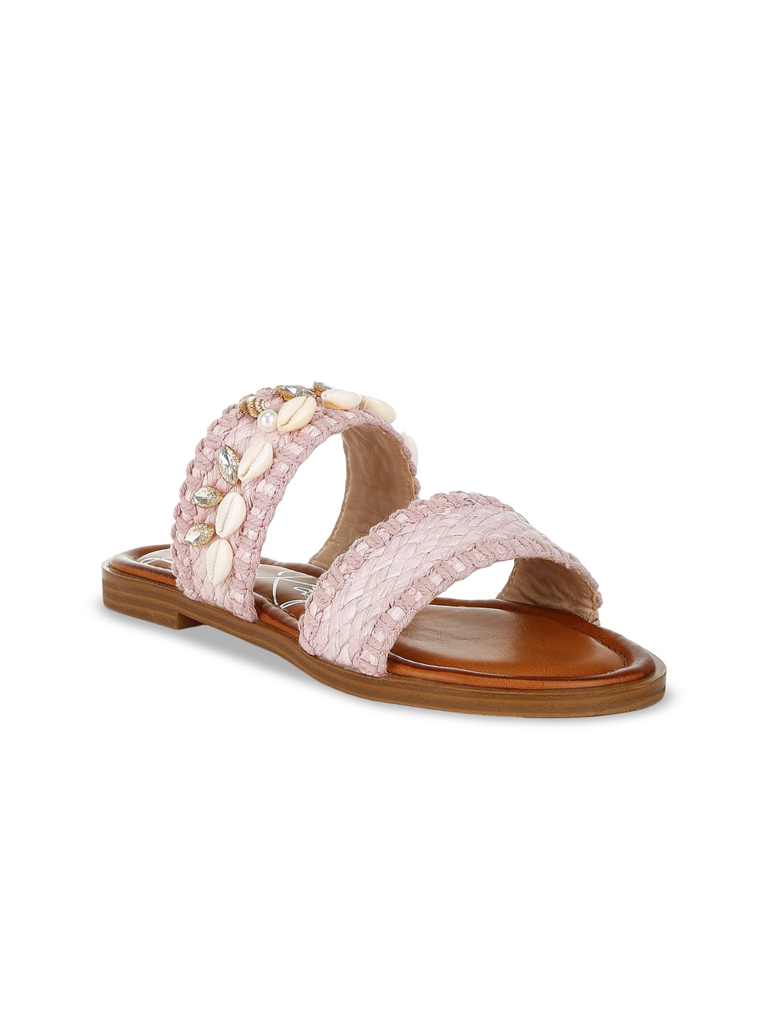 

London Rag Women Open Toe Flats, Pink