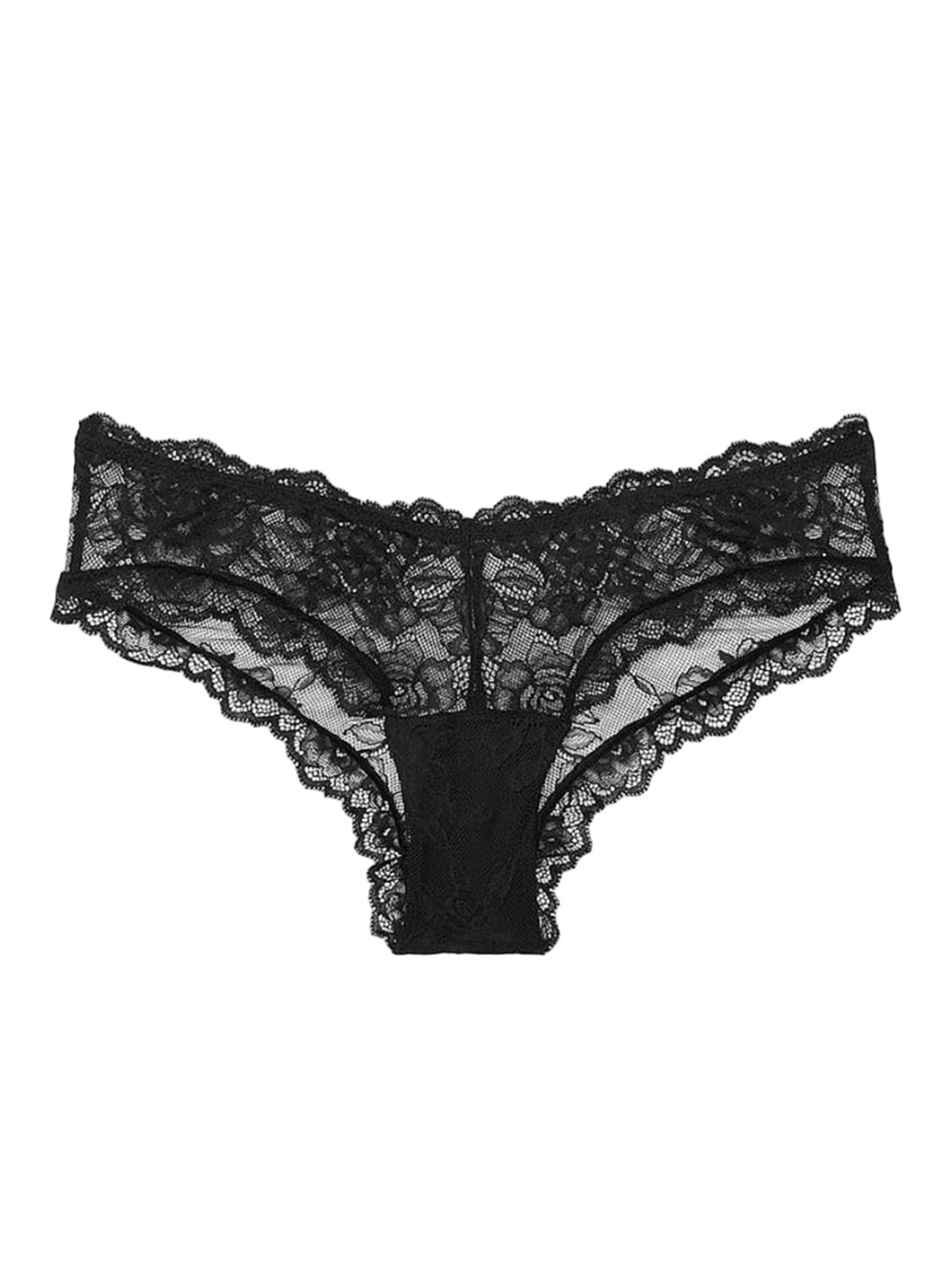 

Victoria's Secret Lace High-Leg Low-Rise Bikini Briefs, Black