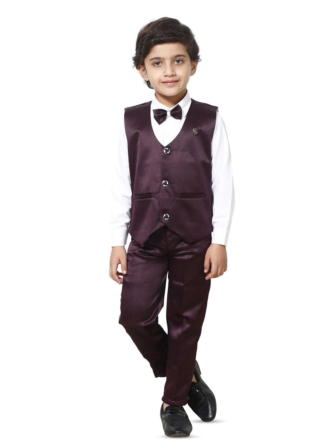 

BAESD Boys 3 Piece Single-Breasted Suits, Purple