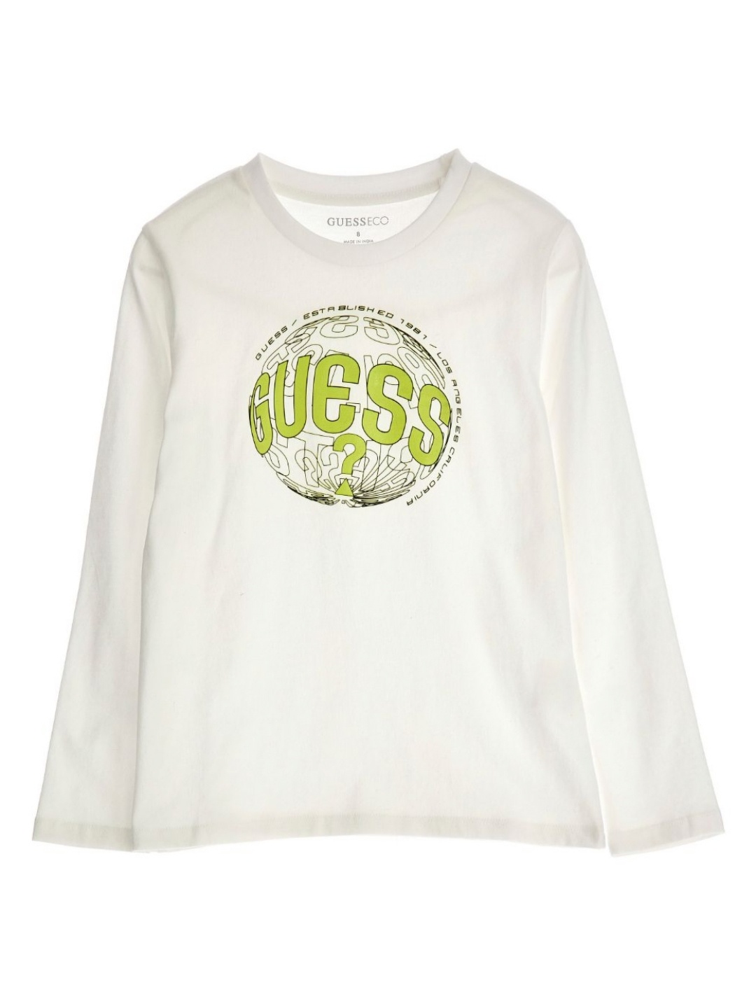 

GUESS kids Boys Graphic Printed Round Neck Cotton T-shirt, White