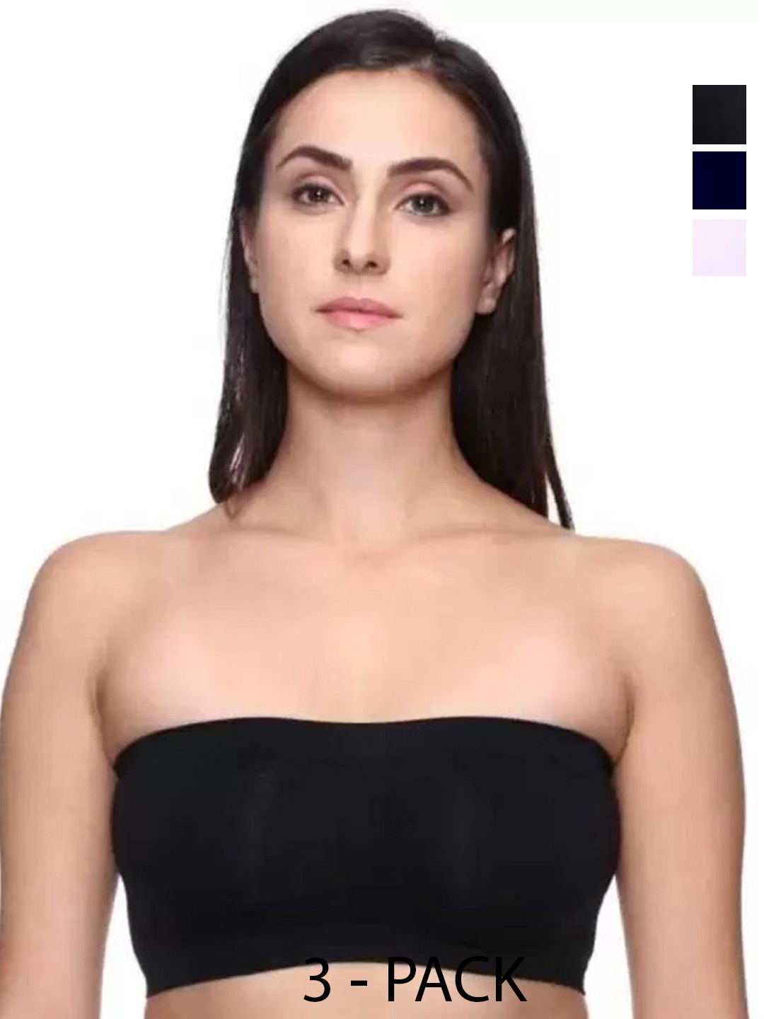 

ComfyStyle Full Non Padded Tube Coverage Bra, Black