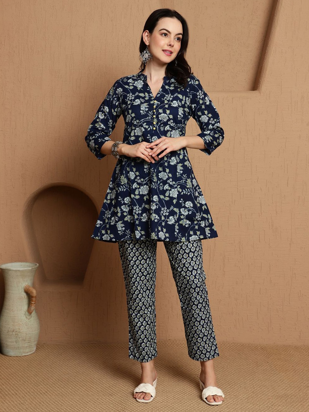 

BANDIA Floral Printed Co-ord Set, Blue