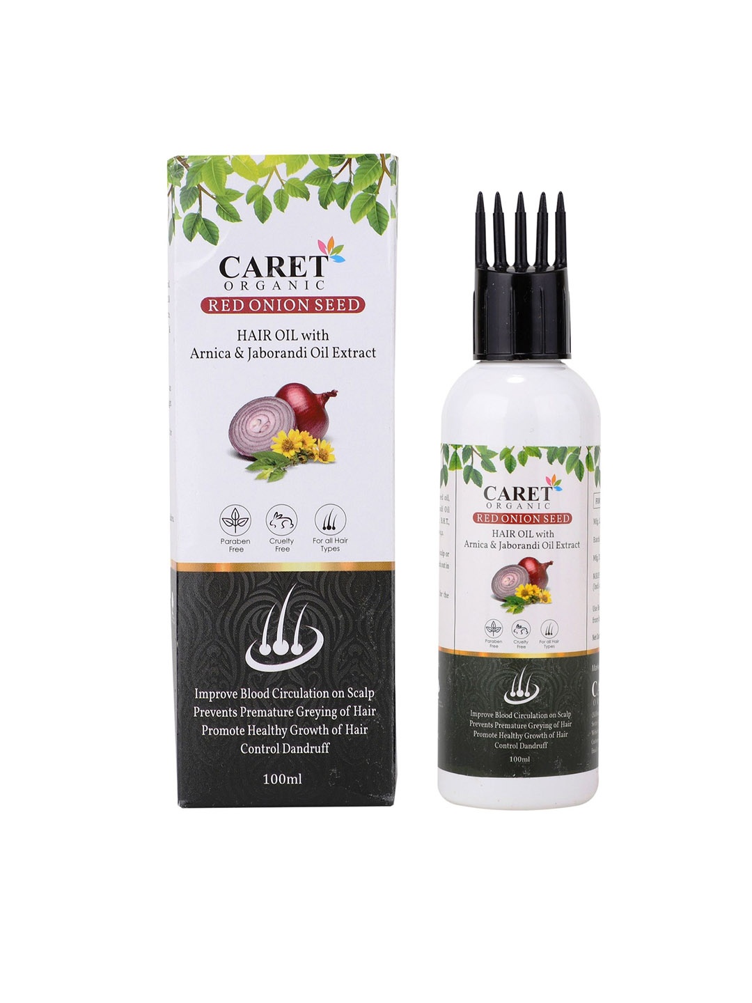 

CARET ORGANIC Hybrid Creamy Cleanser With Red Onion Seed Hair Oil - 100 ml Each, White