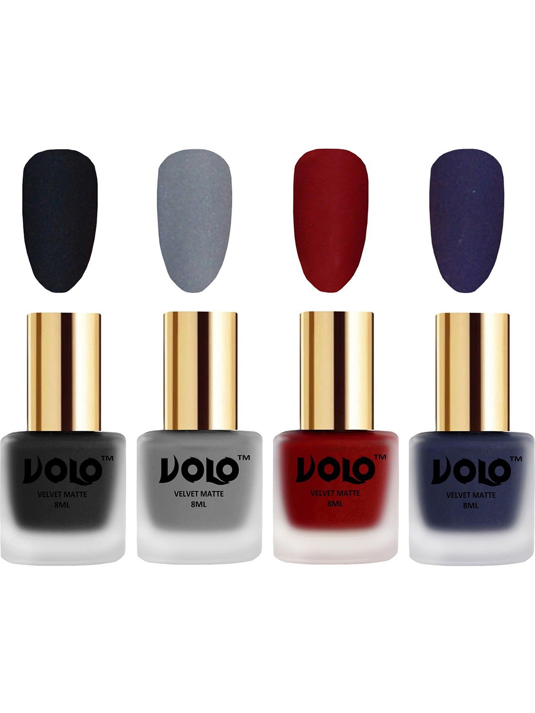 

VOLO Set Of 4 Velvet Matte Nail Polish - 8 ml Each - 5 - 20 - 22 - 31, Multi