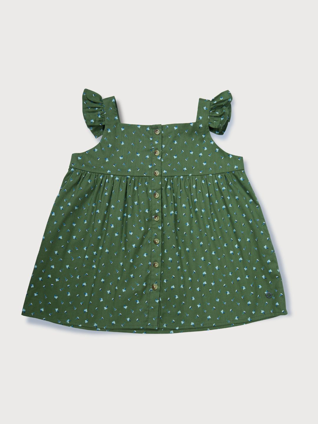 

Gini and Jony Girls Floral Printed Square Neck Cotton Top, Green