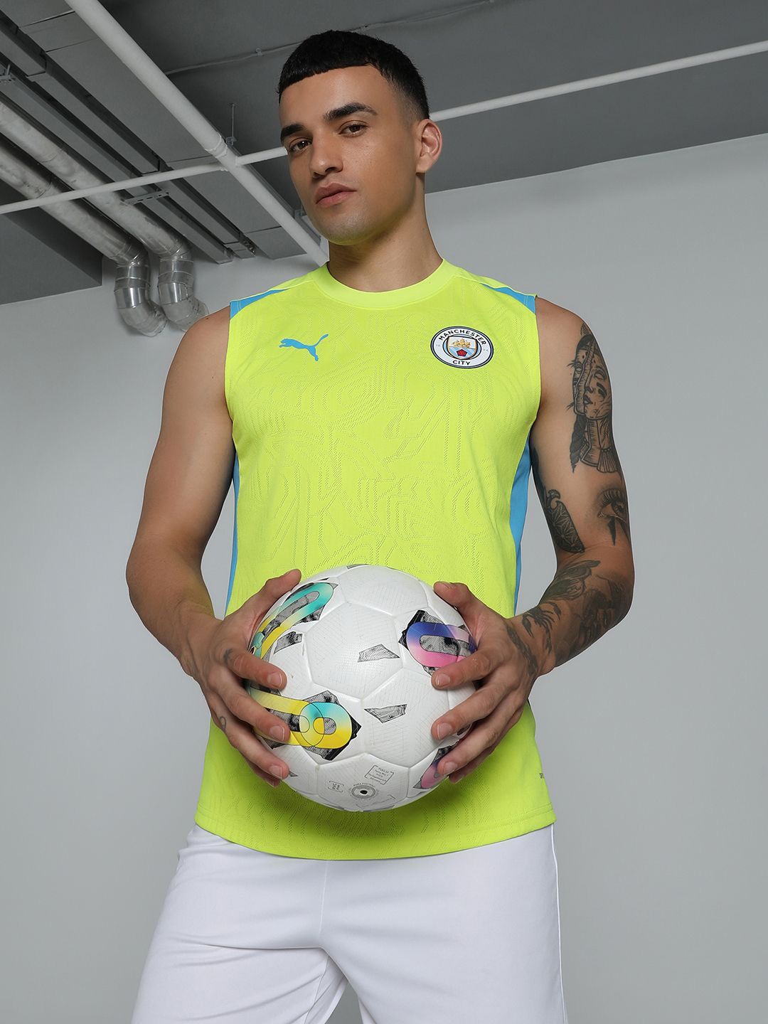 

Puma Men Manchester City Training dryCELL Football Jersey, Yellow